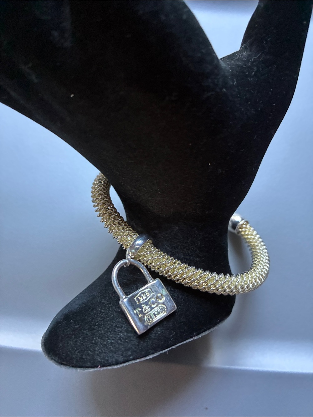 Tiffany & Co. Lock Charm Mesh Bracelet -